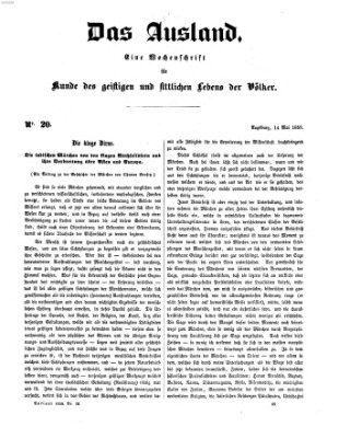 Das Ausland Samstag 14. Mai 1859