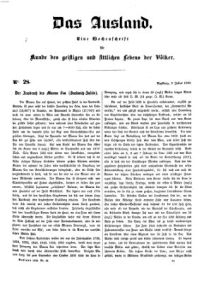 Das Ausland Samstag 9. Juli 1859