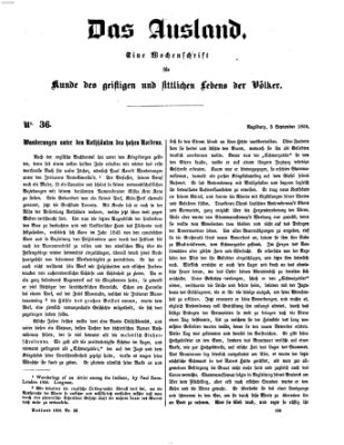 Das Ausland Samstag 3. September 1859