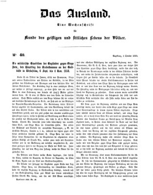 Das Ausland Samstag 1. Oktober 1859