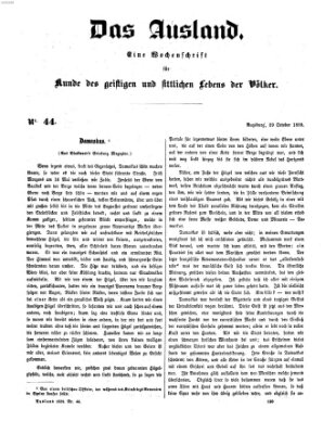 Das Ausland Samstag 29. Oktober 1859