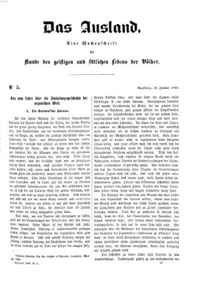 Das Ausland Sonntag 29. Januar 1860