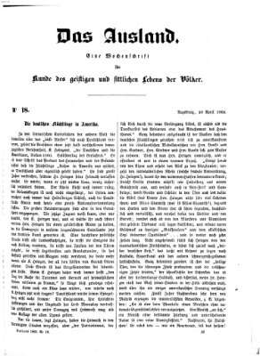 Das Ausland Sonntag 29. April 1860