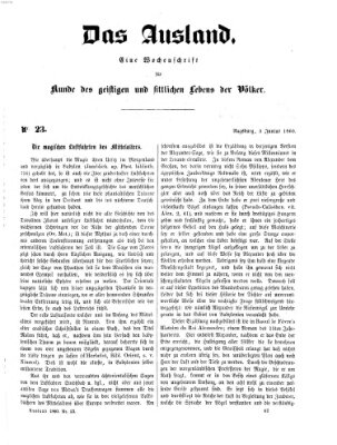 Das Ausland Sonntag 3. Juni 1860