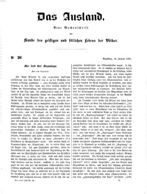 Das Ausland Sonntag 24. Juni 1860