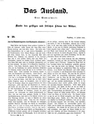 Das Ausland Sonntag 15. Juli 1860