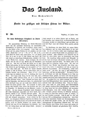 Das Ausland Sonntag 22. Juli 1860