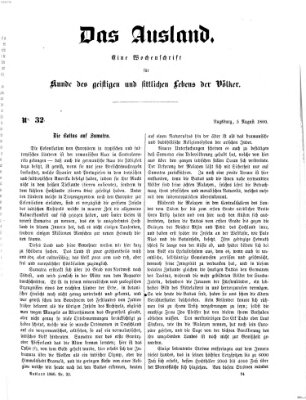 Das Ausland Sonntag 5. August 1860