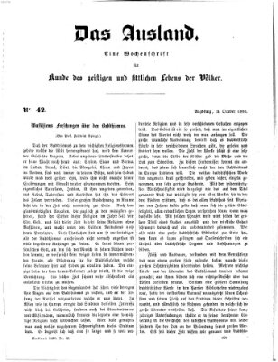 Das Ausland Sonntag 14. Oktober 1860