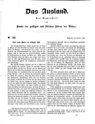 Das Ausland Sonntag 28. Oktober 1860