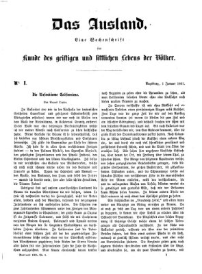 Das Ausland Dienstag 1. Januar 1861