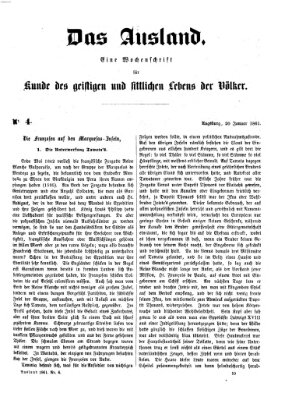 Das Ausland Sonntag 20. Januar 1861