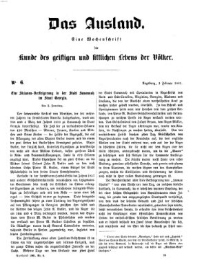 Das Ausland Sonntag 3. Februar 1861