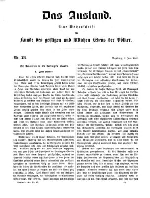 Das Ausland Sonntag 2. Juni 1861