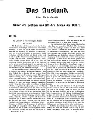 Das Ausland Sonntag 9. Juni 1861