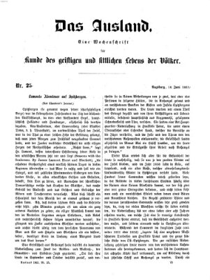 Das Ausland Sonntag 16. Juni 1861