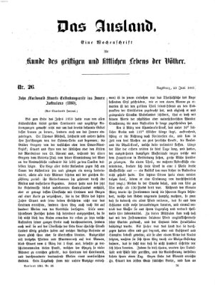 Das Ausland Sonntag 23. Juni 1861