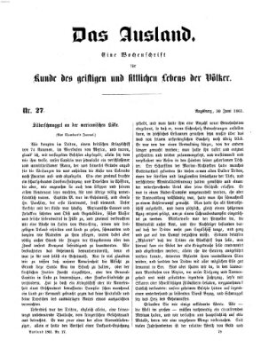 Das Ausland Sonntag 30. Juni 1861