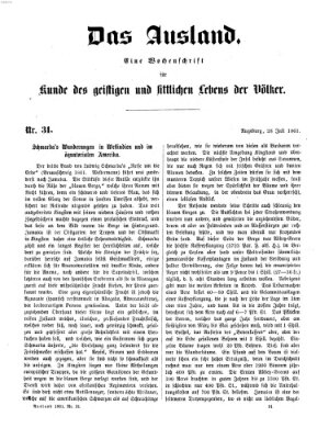 Das Ausland Sonntag 28. Juli 1861