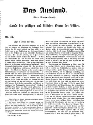 Das Ausland Sonntag 13. Oktober 1861