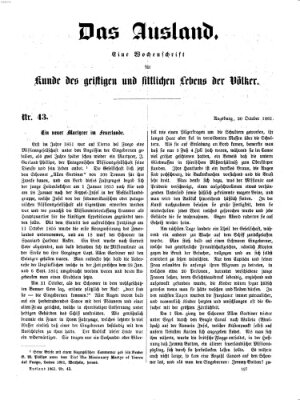 Das Ausland Sonntag 20. Oktober 1861