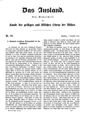 Das Ausland Sonntag 8. Dezember 1861