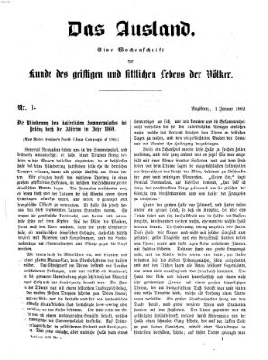 Das Ausland Mittwoch 1. Januar 1862