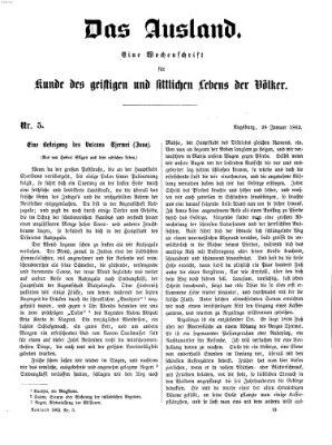 Das Ausland Mittwoch 29. Januar 1862