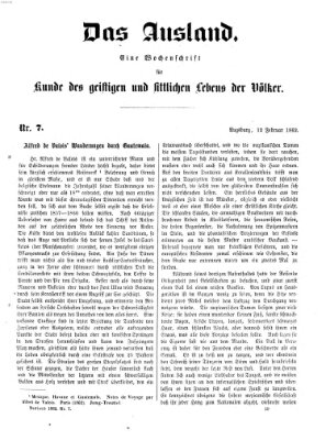 Das Ausland Mittwoch 12. Februar 1862