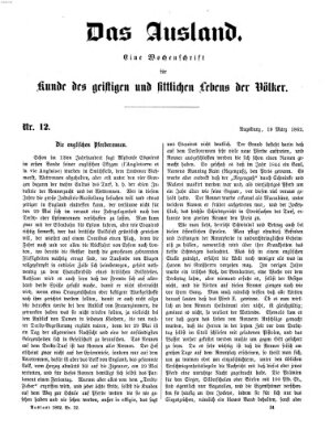 Das Ausland Mittwoch 19. März 1862