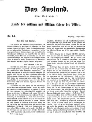 Das Ausland Mittwoch 2. April 1862