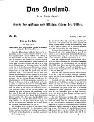 Das Ausland Mittwoch 9. April 1862