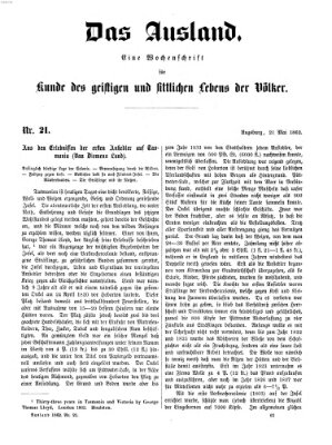 Das Ausland Mittwoch 21. Mai 1862