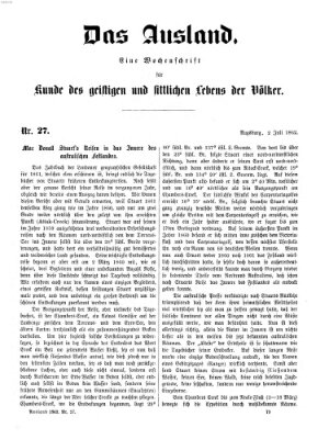 Das Ausland Mittwoch 2. Juli 1862