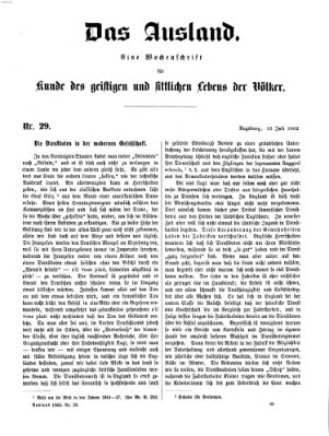 Das Ausland Mittwoch 16. Juli 1862