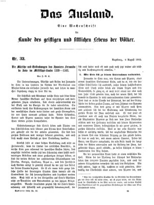 Das Ausland Mittwoch 6. August 1862