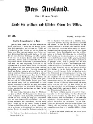 Das Ausland Mittwoch 20. August 1862