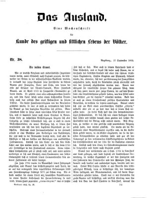 Das Ausland Mittwoch 17. September 1862