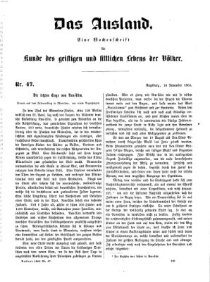 Das Ausland Sonntag 16. November 1862