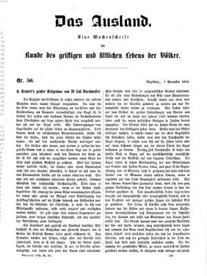 Das Ausland Sonntag 7. Dezember 1862