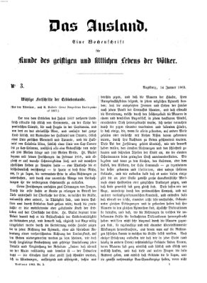 Das Ausland Mittwoch 14. Januar 1863