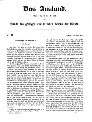 Das Ausland Mittwoch 11. März 1863