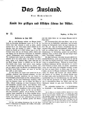 Das Ausland Mittwoch 25. März 1863