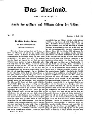 Das Ausland Mittwoch 8. April 1863