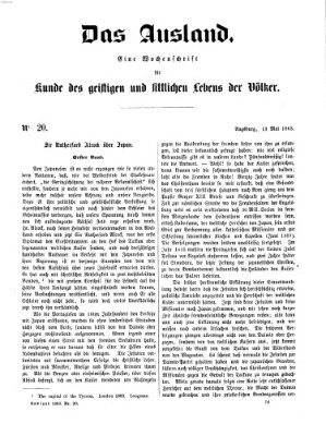 Das Ausland Mittwoch 13. Mai 1863