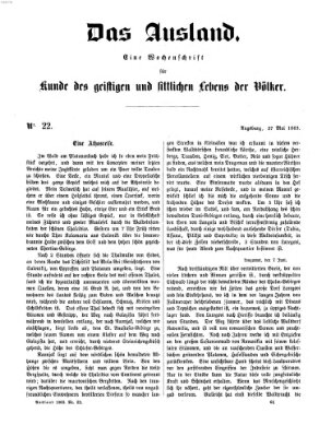 Das Ausland Mittwoch 27. Mai 1863