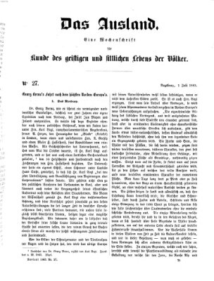 Das Ausland Mittwoch 1. Juli 1863