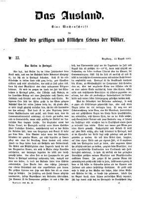 Das Ausland Mittwoch 12. August 1863