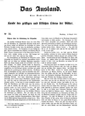 Das Ausland Mittwoch 19. August 1863