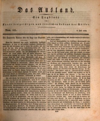 Das Ausland Donnerstag 2. Juli 1829